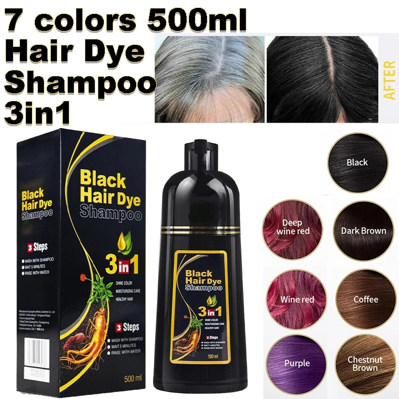 Hair Spray Color - شامبو صبغ الشعر الأسود 3 في