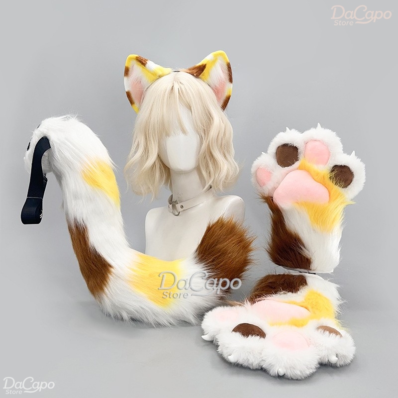 طقم كامل من أذن وذيل وبطانة أق - مراجعة Cosplay Prop Kit وسعره